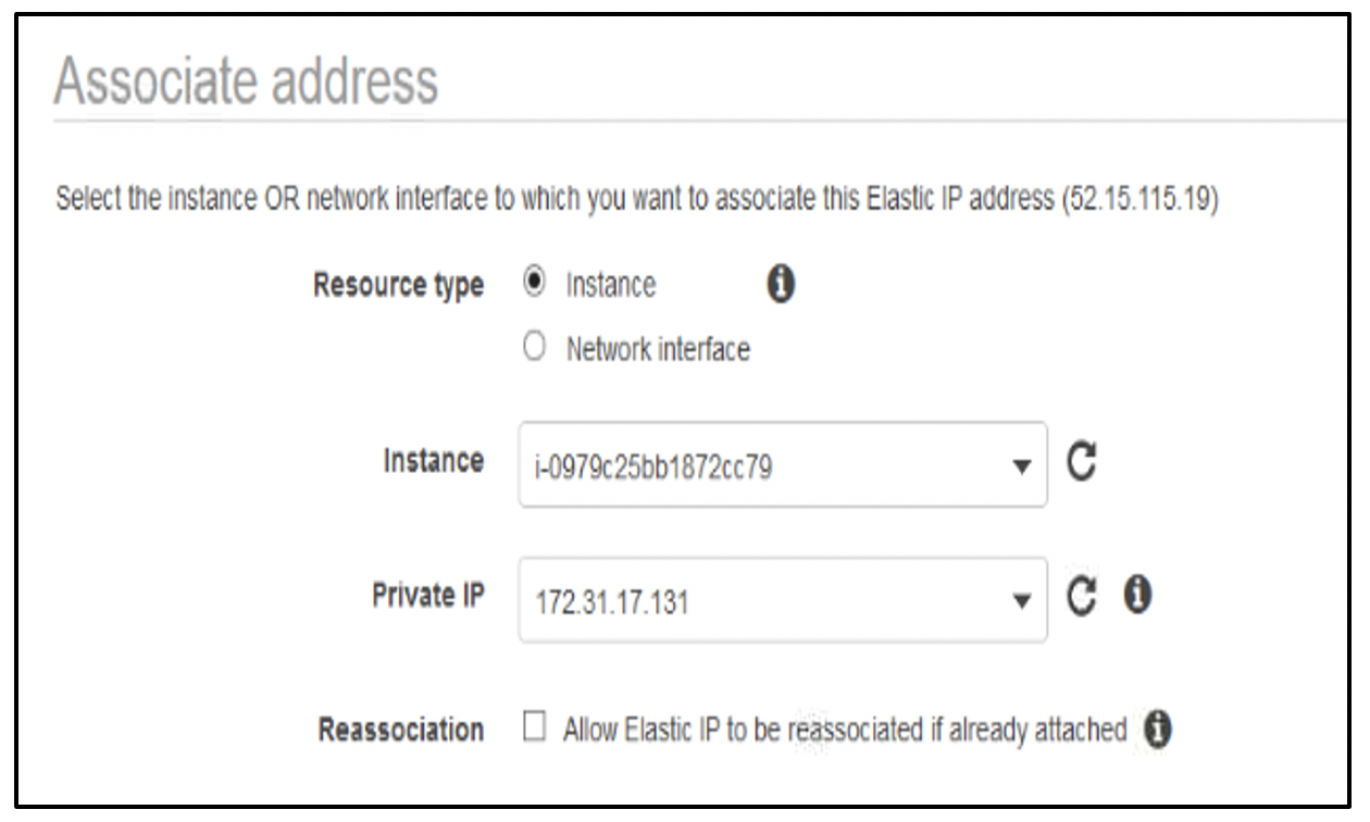 Asociación IP elástica con instancia AWS-EC2.