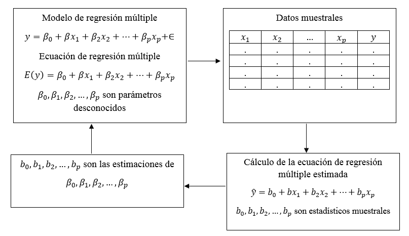 Procesos de estimaci&oacute;n de par&aacute;metros en RLM.